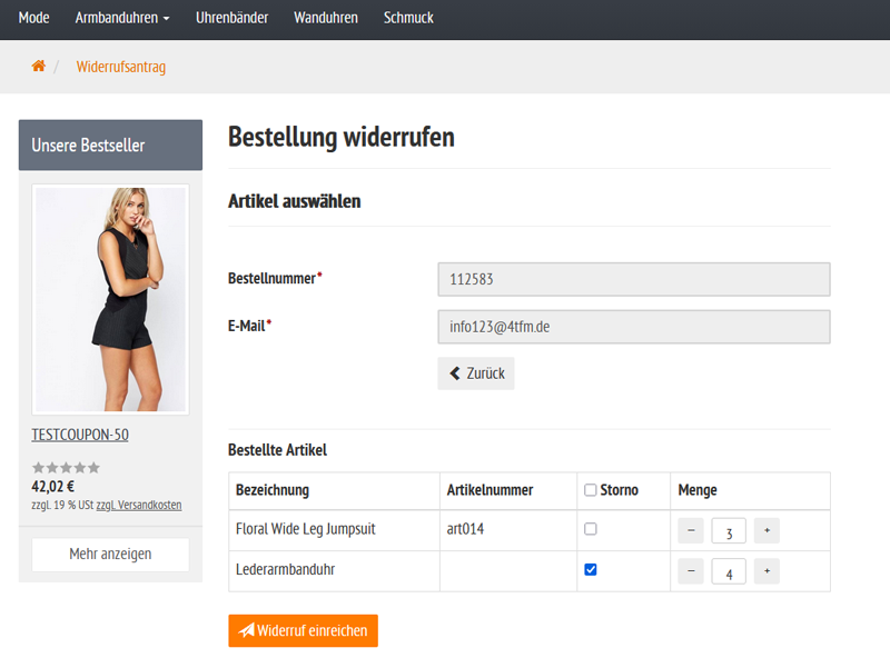 Widerrufsbutton für xt:Commerce-Shop - Seite 2